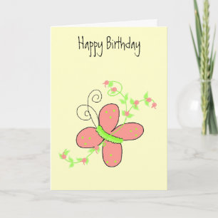 Carte Vœux d'anniversaire Papillons et Vignes