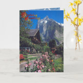 Carte Voeux d'anniversaire - Parmi les montagnes (Fleur jaune)