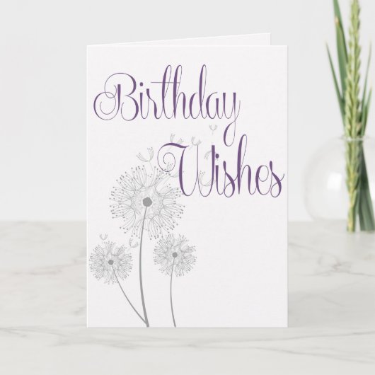 Carte Vœux d'anniversaire Pissenlit (Devant)