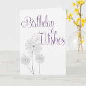 Carte Vœux d'anniversaire Pissenlit (Fleur jaune)