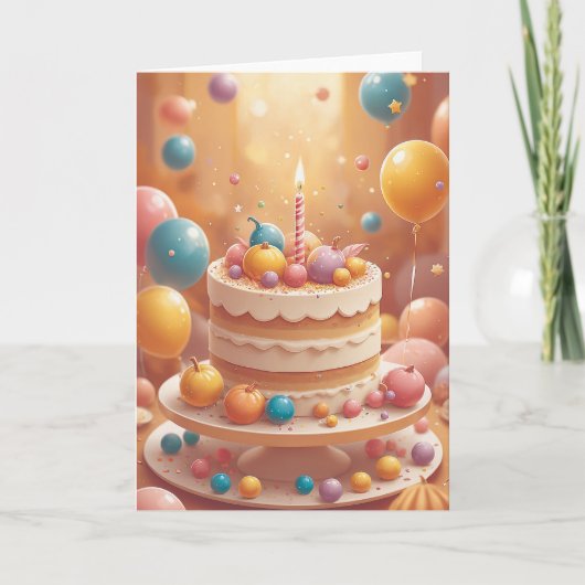 Carte Vœux d'anniversaire Pixel Power (Devant)