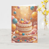 Carte Vœux d'anniversaire Pixel Power (Fleur jaune)