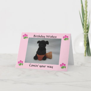 Carte Vœux d'anniversaire pour chiots