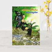 Carte voeux d'anniversaire pour Godgirl d'une fée (Fleur jaune)