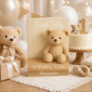 Carte Vœux d'anniversaire pour le 1er anniversaire de Te