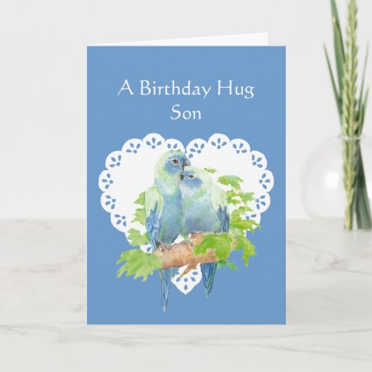 Carte Voeux d'anniversaire pour le fils de Parrot Bird (Devant)