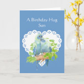 Carte Voeux d'anniversaire pour le fils de Parrot Bird (Fleur jaune)