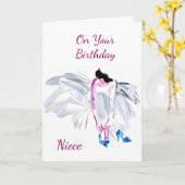 CARTE **VOEUX D'ANNIVERSAIRE POUR TA NIÈCE*** (Fleur jaune)
