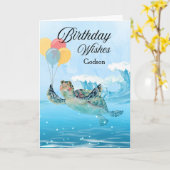 Carte Vœux d'anniversaire pour un filleul Ajouter un nom (Fleur jaune)