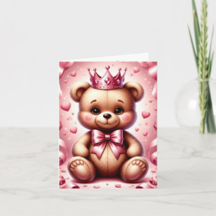 Carte Vœux d'anniversaire pour un ours en peluche mignon
