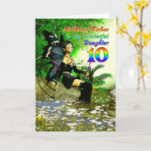 Carte voeux d'anniversaire pour une fille, 10 d'une fée (Fleur jaune)