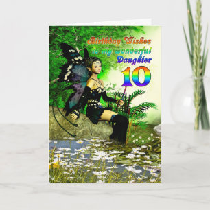 Carte voeux d'anniversaire pour une fille, 10 d'une fée