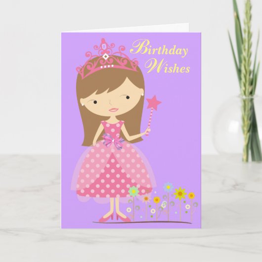 Carte Voeux d'anniversaire pour une princesse (carte) (Devant)