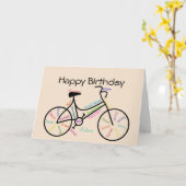 Carte Voeux d'anniversaire pour vélo, vélo (Fleur jaune)