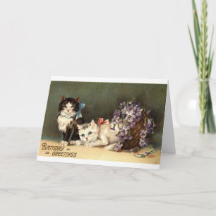 Carte Voeux d'anniversaire Repro Vintage 1910