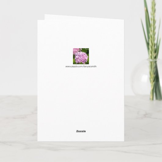 Carte Voeux d'anniversaire rose Hydrangea (Dos)