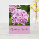 Carte Voeux d'anniversaire rose Hydrangea (Fleur jaune)