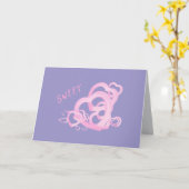 Carte Voeux d'anniversaire rose pour chers coeurs saluta (Fleur jaune)