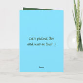 Carte Voeux d'anniversaire tardif ajouter photo bleu ver (Dos)