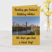 Carte Voeux d'anniversaire tardifs ajouter de l'or photo (Fleur jaune)