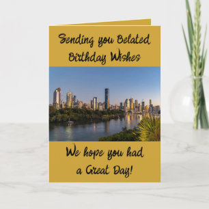 Carte Voeux d'anniversaire tardifs ajouter de l'or photo