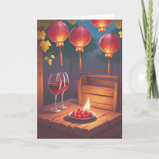 Carte Vœux d'anniversaire vin (Devant)