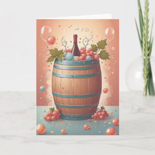 Carte Vœux d'anniversaire vin
