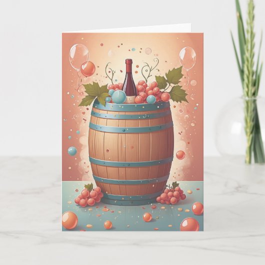 Carte Vœux d'anniversaire vin (Devant)
