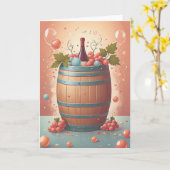 Carte Vœux d'anniversaire vin (Fleur jaune)