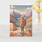 Carte Vœux d'aventure de camping (Fleur jaune)