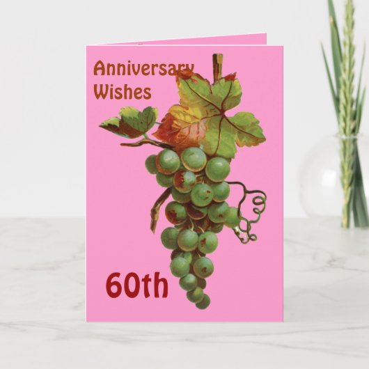 Carte Vœux de 60e anniversaire, personnalisable (Devant)