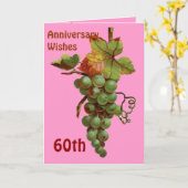 Carte Vœux de 60e anniversaire, personnalisable (Fleur jaune)