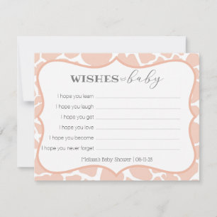 Carte Vœux de bébé girafe fille rose