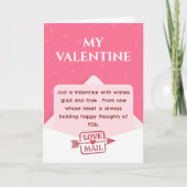 Carte Vœux de courrier d'amour sincère pour la Saint-Val (Devant)