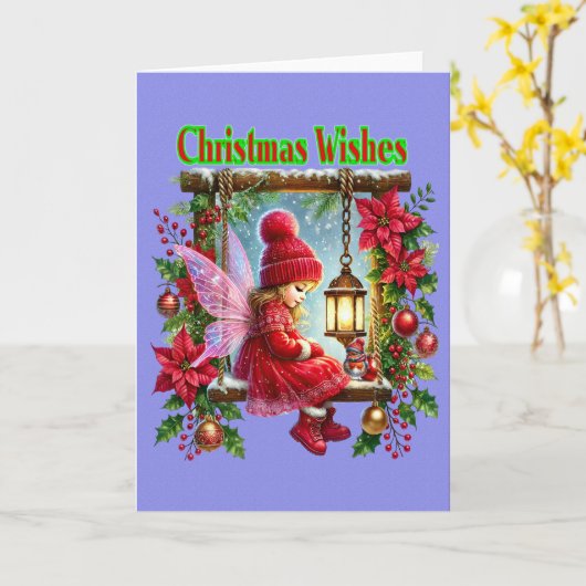 Carte voeux de fée de Noël (Fleur jaune)