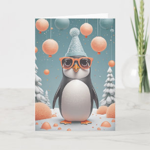 Carte Vœux de fête du pingouin