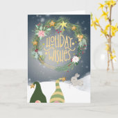 Carte Vœux de fêtes (Fleur jaune)