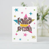 Carte Vœux de fêtes joyeuses. (Debout devant)