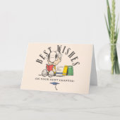 Carte Vœux de fin d'études Peanuts Snoopy lisant (Devant)