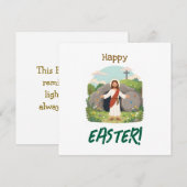 Carte Vœux de joyeuse Pâques Messages de Vendredi saint (Devant / Derrière)