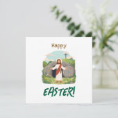 Carte Vœux de joyeuse Pâques Messages de Vendredi saint (Debout devant)