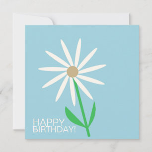 Carte Vœux de joyeux anniversaire bleu-vert avec marguer