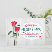 Carte Vœux de la Saint-Valentin et bénédictions pour vou (Debout devant)