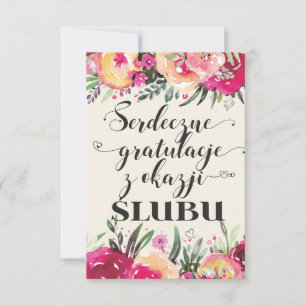 Carte Vœux de mariage polonais en Pologne