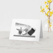 CARTE VŒUX DE "MODE DU SOIR" POUR FEMME (Fleur jaune)