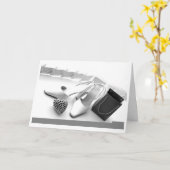 CARTE VŒUX DE "MODE DU SOIR" POUR FEMME (Fleur jaune)