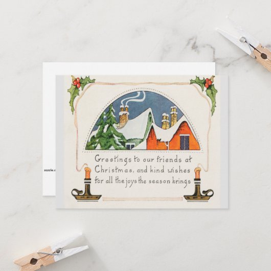 Carte Vœux de Noël à nos Amis (Devant/Arrière en situation)