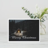Carte Vœux de Noël avec maison de sorcière (Debout devant)