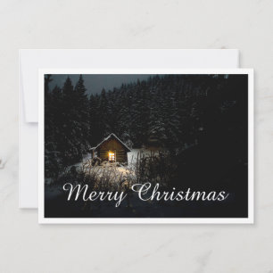 Carte Vœux de Noël avec maison de sorcière