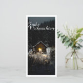 Carte Vœux de Noël avec maison de sorcière (Debout devant)
